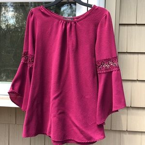 Ally B. Burgundy Blouse LAST CHANCE